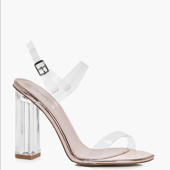 Boohoo Shoes - Boohoo Sara Clear Heels Size 6